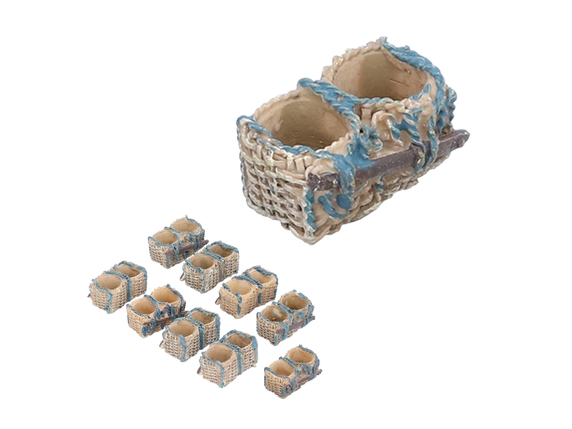 10 Peças Ornamentos Cestos Miniatura Rattan Micro Paisagem