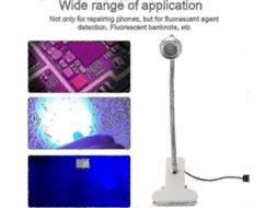 Lâmpada de Cola Uv 3w Luz Ultravioleta Led Violeta Usb com Interruptor Clipe para Reparação Telefone Unhas Gel GOKOCO