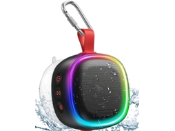 Alto Falante Bluetooth Com Luz Rgb, Alto Falante De Chuveiro Portátil À Prova Dágua Ipx7 Com Som Hd, Preto Yizhood