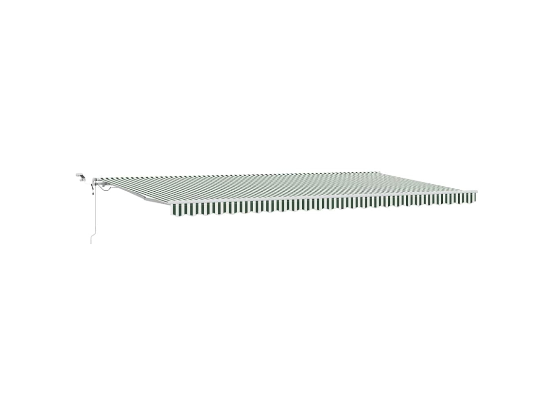 Toldo Retrátil Verde e Branco 600x300 Cm Poliéster e Metal MAISON EXCLUSIVE