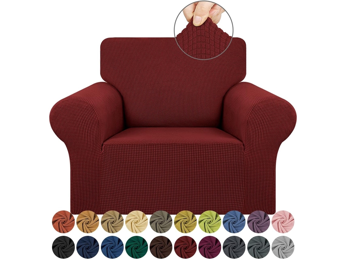Elysve Capas De Sofá, Elástico Impermeável Para Sofá Individual (claret)