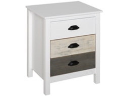 Mesa de Cabeceira Mdf e Madeira de Pinho Cor Multicor 50x38x65 cm Homcom