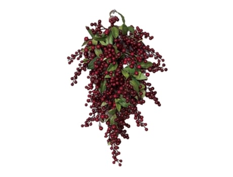 Ramo Folhas De Parede Flor Albi 70cm Vermelho