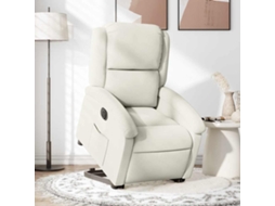 Vidaxl Poltrona Reclinável Elevatória Elétrica Veludo Creme