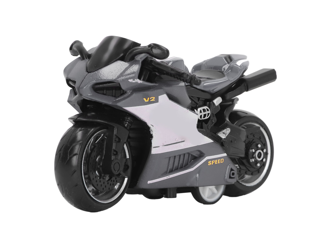 Primerox brinquedo Moto de Retorno Liga Simulação Inovadora Modelo Coleção Presente Infantil Cinza