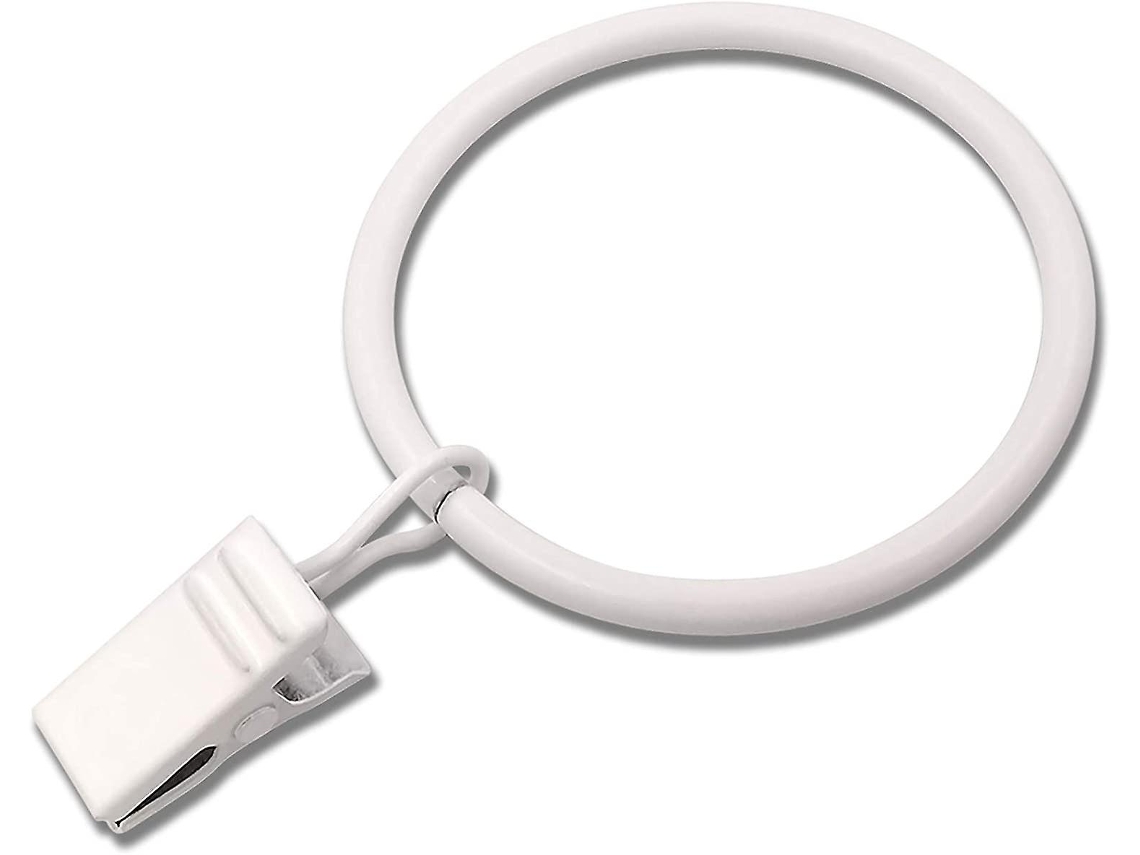 Rebe 20 Anéis de Cortina Metálicos com Clip, Decorativos para Painéis, Diâmetro Interno 1.77 Polegadas, Brancos