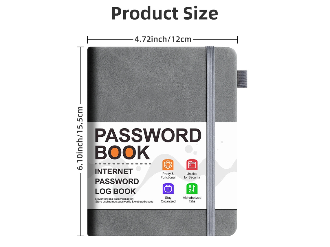 B6 Password Address Phone Notebook, Gray