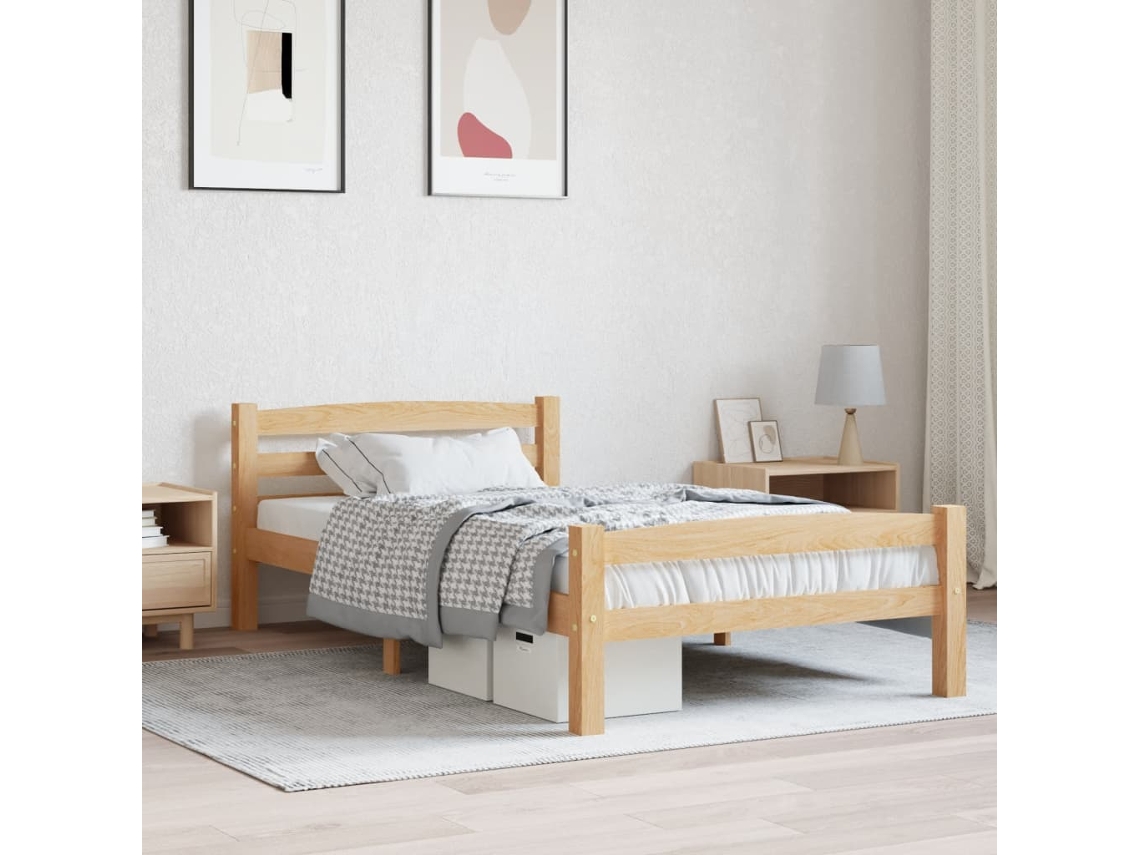 Vidaxl Estrutura De Cama 100x200 Cm Madeira De Pinho Maciça