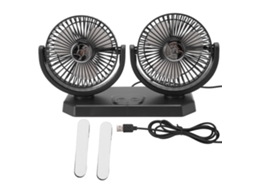 Ventilador Elétrico 12v Carro Duplo Cabeça 3 Velocidades Usb