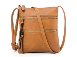Bolsa De Viagem De Mulher Médias Pele Castanho (8.26x7.8x1.96polegadas)
