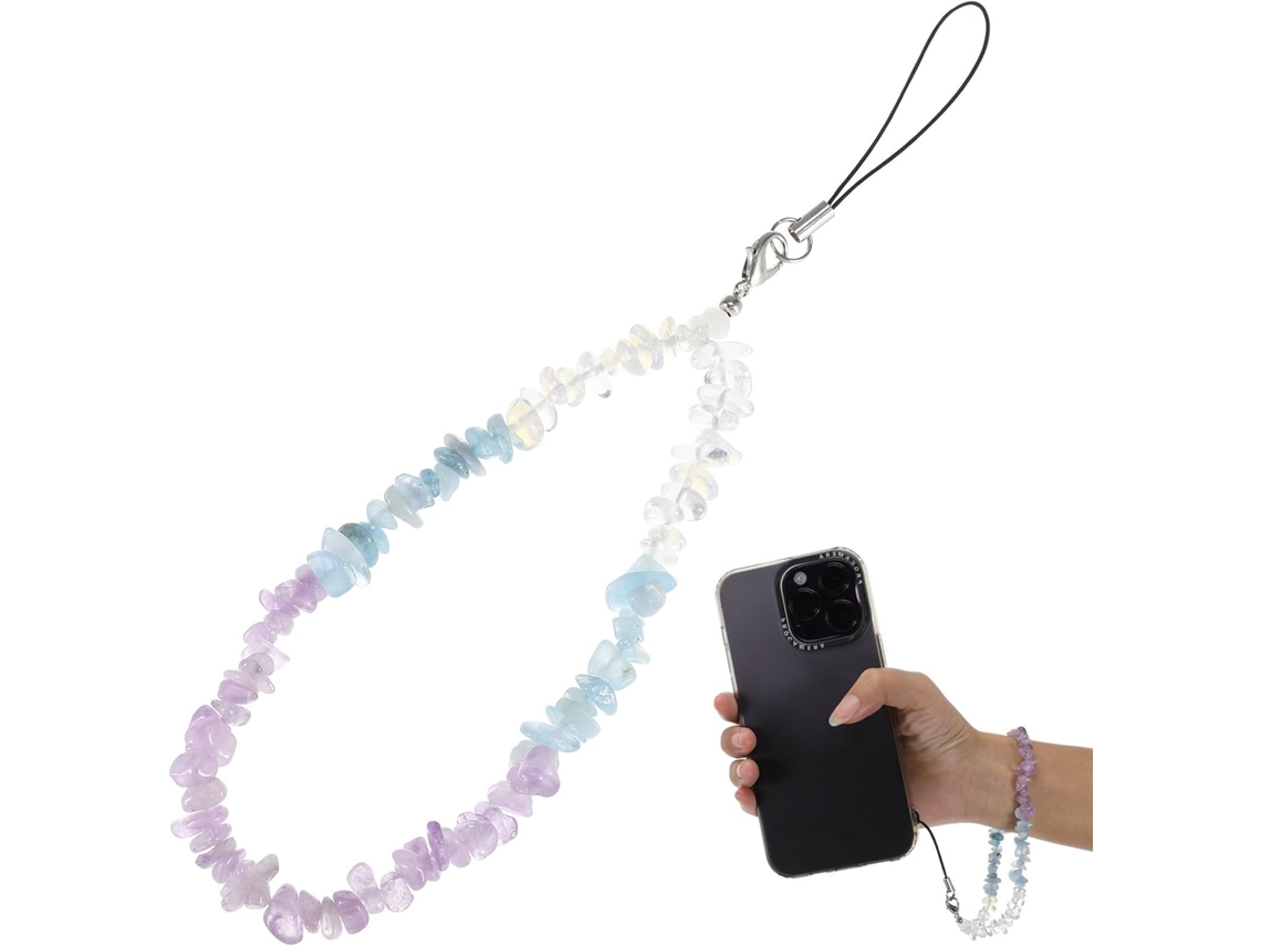 Corrente Decorativa Roxa Para Celular Com Cristais, Joia