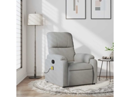 Vidaxl Poltrona De Massagens Reclinável Tecido Microfibra Cinza-claro