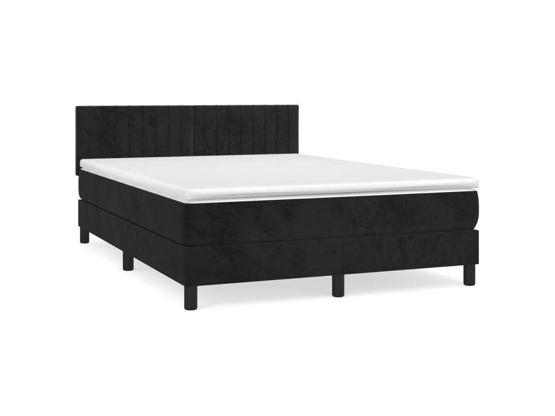 Box Spring Bed, Box Spring Beds Vidaxl Preto Veludo (140 X 190 Cm)