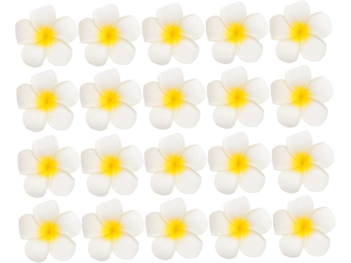 Conjunto de 4 presilhas de cabelo exclusivas em formato de flor de plumeria para mulheres.