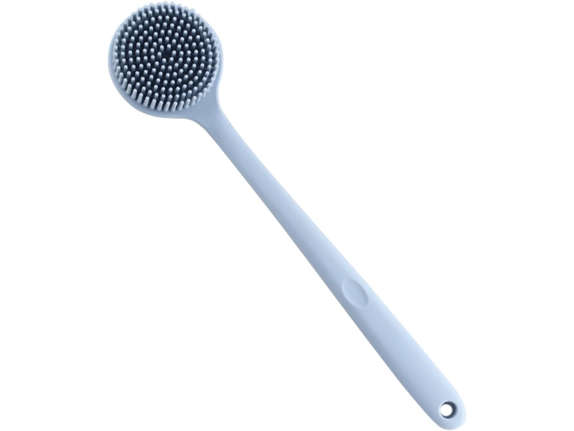 Escova De Banho Silicone Com Cabo Longo Para Esfoliação E Massagem Corporal, Fácil De Usar, Costas E Pele, Acessório
