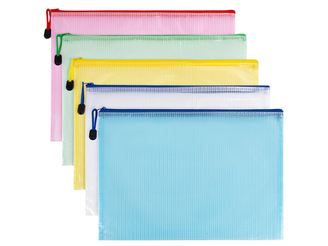 Conjunto de 5 Sacos de Malha com Zíper, 33, 5 X 23, 9 Cm, Impermeáveis BRILVIBERA
