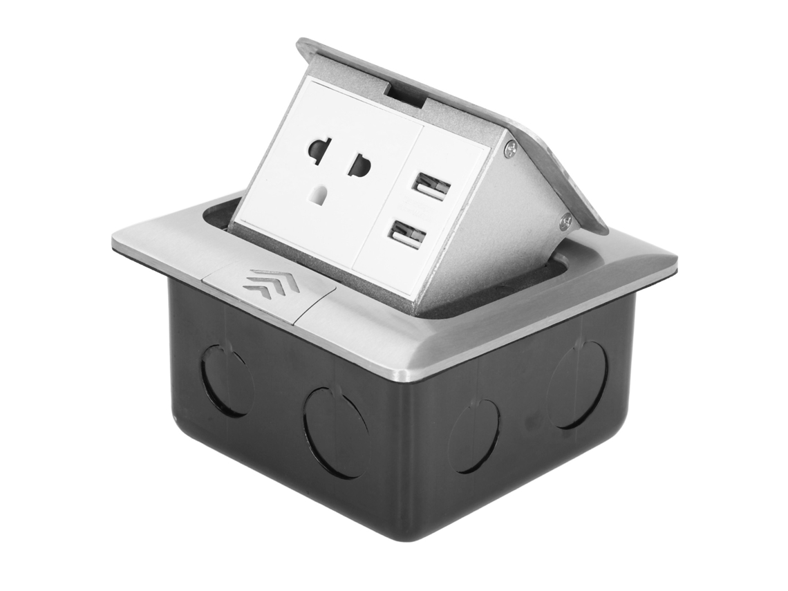 Laxiscreed Dispositivo De Parede Com Socket, Usb Rápido E Tampa Elevatória Para Casa E Escritório