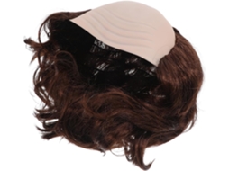 Peruca Sintética Castanha Com Laterais Peludas, Ideal Para Simular Calvície. Touca Careca Para Homens.