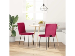 Vidaxl Cadeiras De Jantar 2 Pcs Veludo Vermelho Tinto
