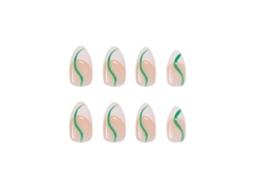 Unhas Postiças Extra Longas Com Brilho Acrylic, Modelo Coffin, 24 Peças Para Mulheres E Meninas