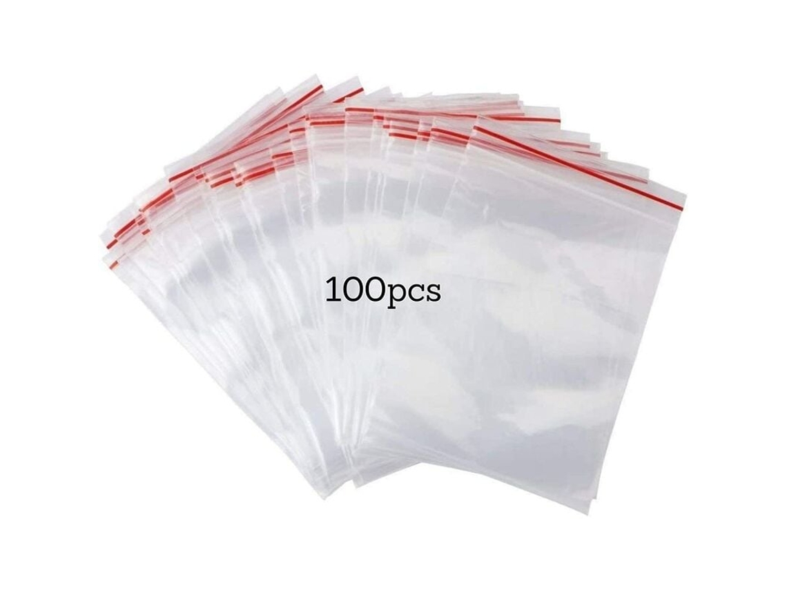 Crafts Companion: Sacos Transparentes, Próprios Para Alimentos, Mini Sacos Com Fecho Zip, Fita De Vedação Vermelha, Múltiplas Aberturas E Fechos