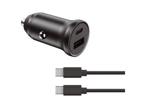 Mobile Tech Cargador Coche 2 Salidas USB/USB-C 20W + Cable USB-C