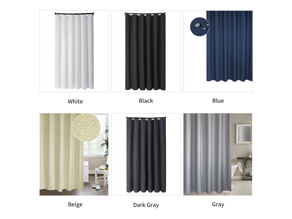 Cortina de Chuveiro 180x180cm Impermeável com Ganchos S/MARCA