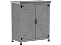 Casinha Madeira Bancada Portas Prateleira 79x43x92cm VELTRIX