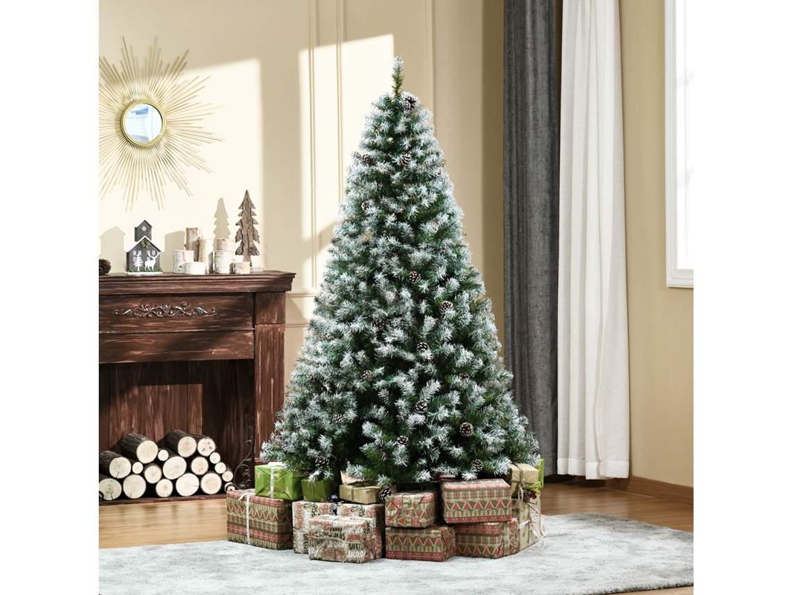 Árvore De Natal Artificial Para Interiores, 180 Cm De Altura, Com Efeito Neve, 800 Galhos E 61 Pinhas Decorativas
