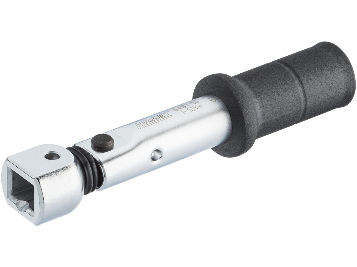 Chave dinamométrica 6391-10 Torque de aperto mín-máx: 1 – 10 Nm Tolerância: 6% Quadrado inserível 9 x 12 mm 124 mm HAZET