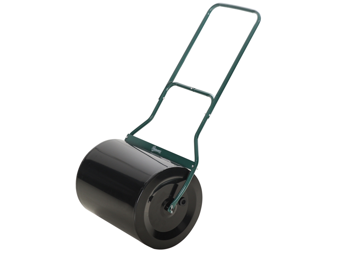 Rolo de Jardim BTFORUS com Alça em U 40cm Diâmetro 60L Preenchimento Água/Areia Metal Preto (57x40x123 cm)
