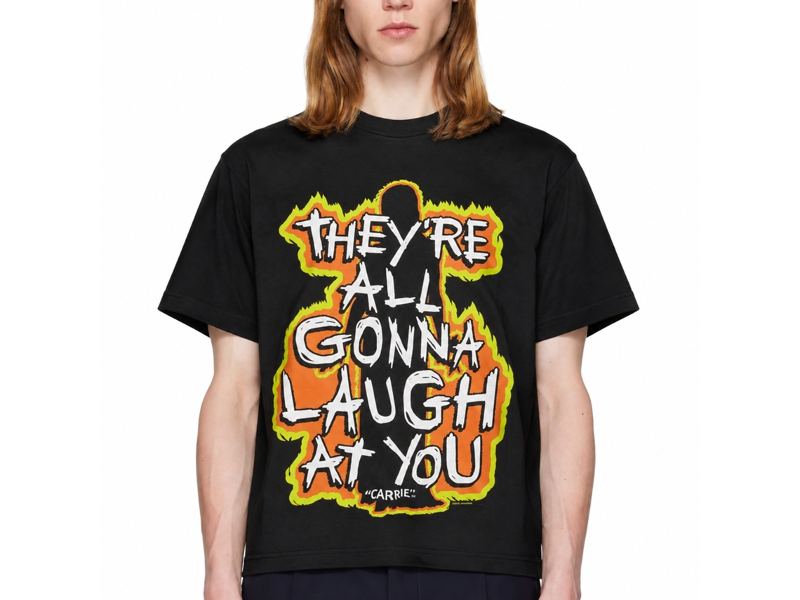 Rockinstone Carrie Movie Fiery Laugh At You Black Adult T-shirt Size:m