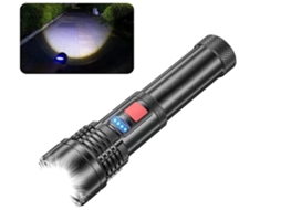 Lanterna Led 10000 Lumens Lanterna Usb Recarregável Super Brilhante Preto Yunzii