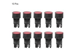 Botão De Interruptor De Reset Com Cabeça Plana Plástico Xb2 22mm Vermelho 10pcs Ea142