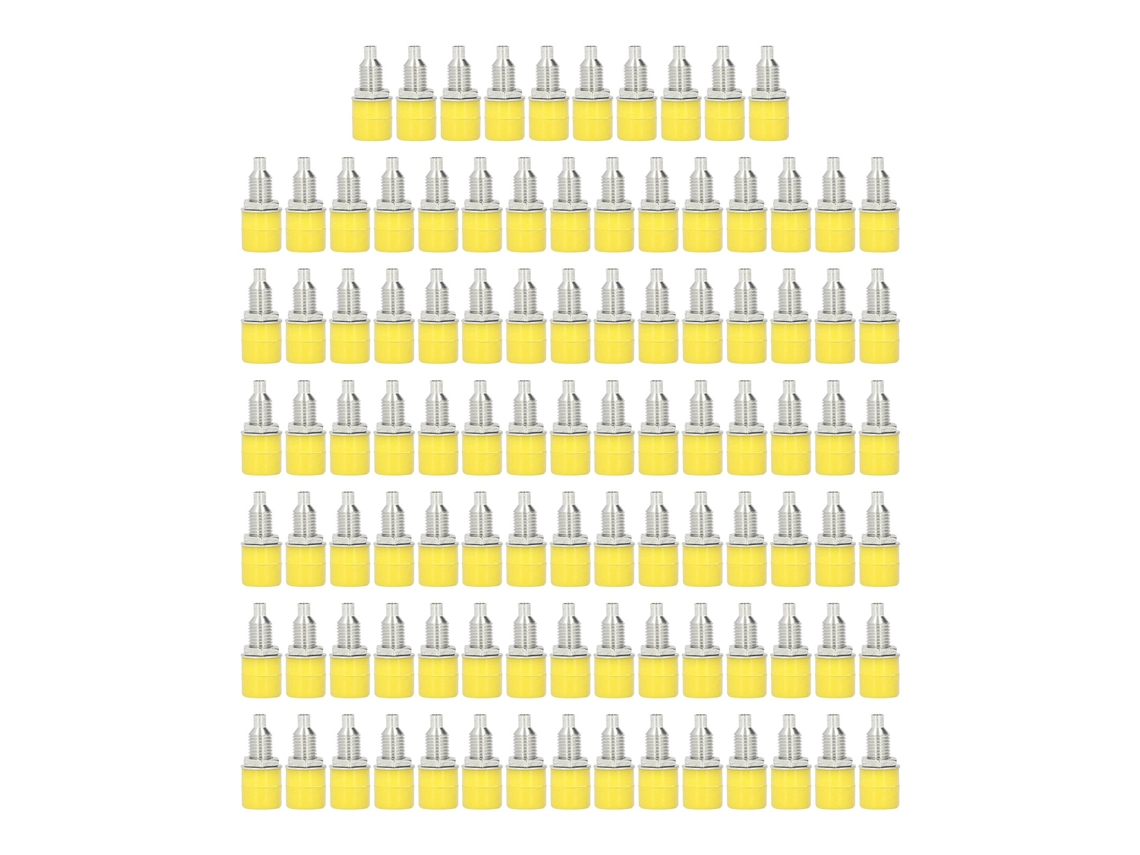 100pcs Soquete Banana 4mm, Latão, Níquel, para Conexões Elétricas S/MARCA