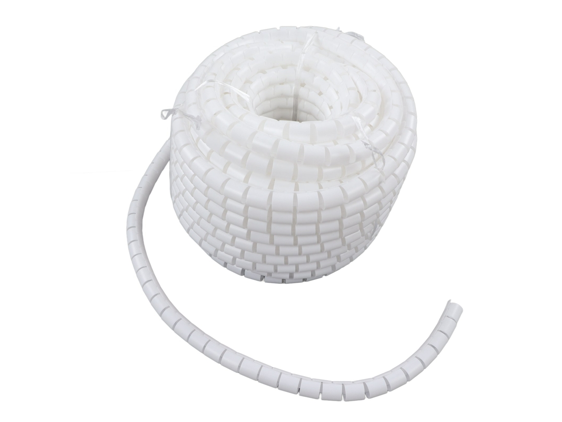 Awts organizador de cabos espiral flexível capa protetora tubo enrolador de cabos branco 42mm 20m