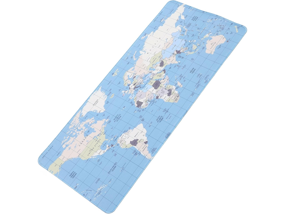 Tapete De Mesa Grande Antiderrapante, Mousepad E Almofada Para Teclado Com Estampa De Mapa Azul, Ideal Para Escritório E Jogos. Gokoco