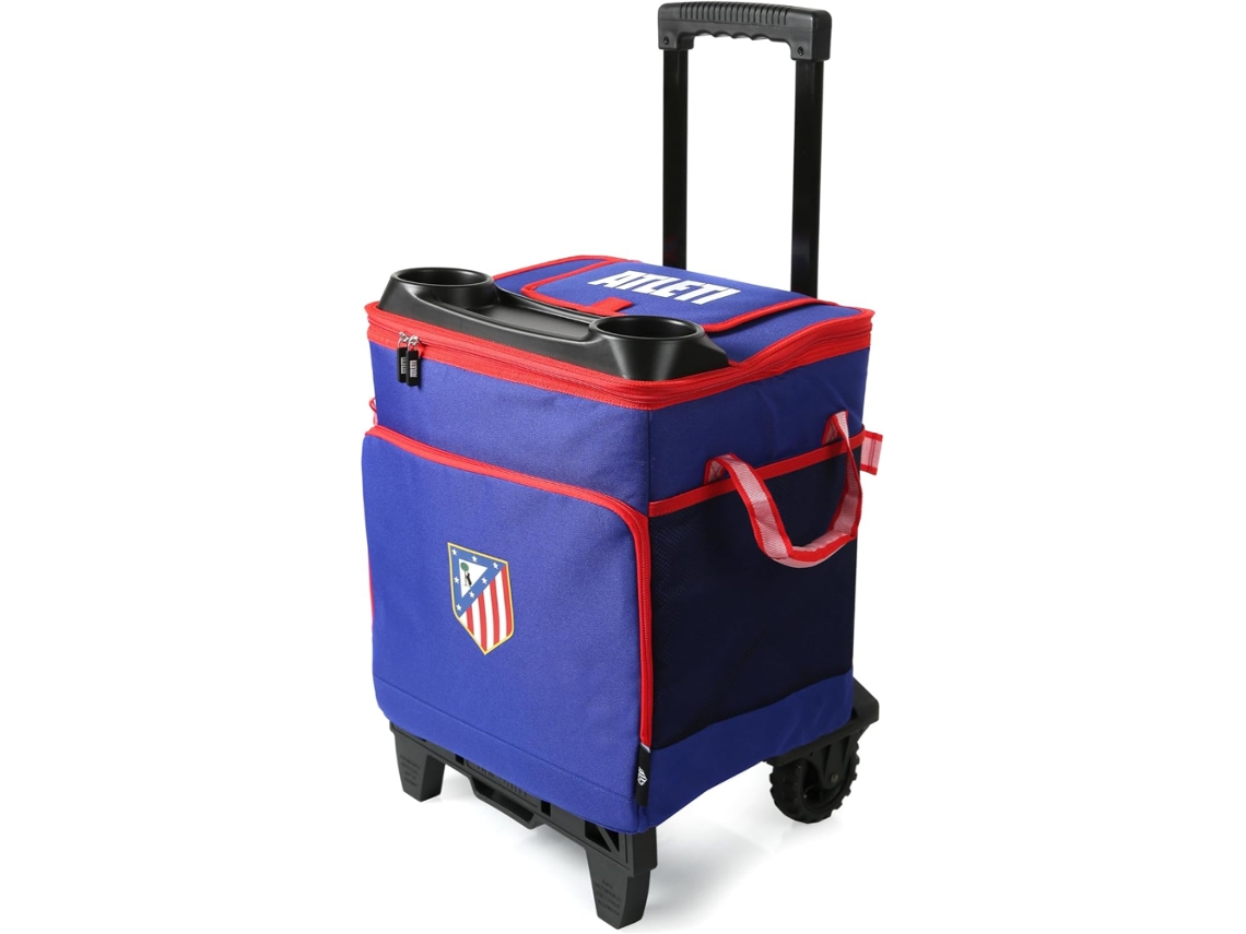 Refrigerador Atlético De Madrid Para 50 Latas Com Carrinho E Rodas 87680