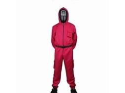 Fantasia de Cosplay Infantil de Halloween Jumpsuit Jogo do Squid Conjunto de Trajes Adulto XL com Máscara Quadrada