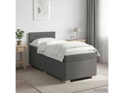 Vidaxl Cama Box Spring Com Colchão Cinzento-escuro 90 X 190cm Tecido