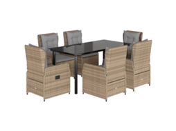 Garden Dining Set, Garden Dining Sets Vidaxl Bege Rattan / Vime (160 X 80 X 74 Cm)