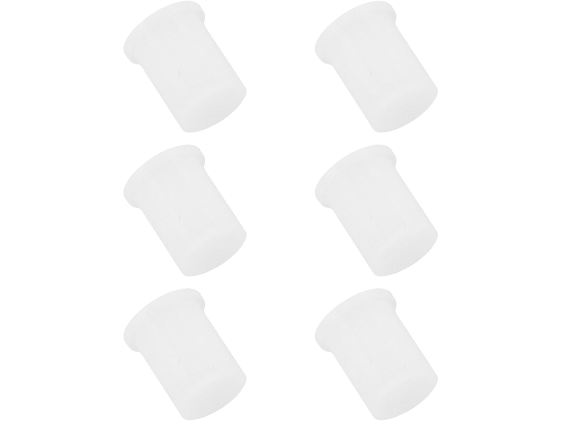Conjunto De 6 Tampas Silicone Brancas Para Bebedouros, Com Mm