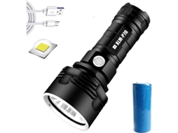 Lanterna Led De Alta Potência De 30.000 A 100.000 Lúmens, À Prova Dágua, Ultrabrilhante, 3 Modos, Alto Brilho, Recarregável Por U Aquaforge
