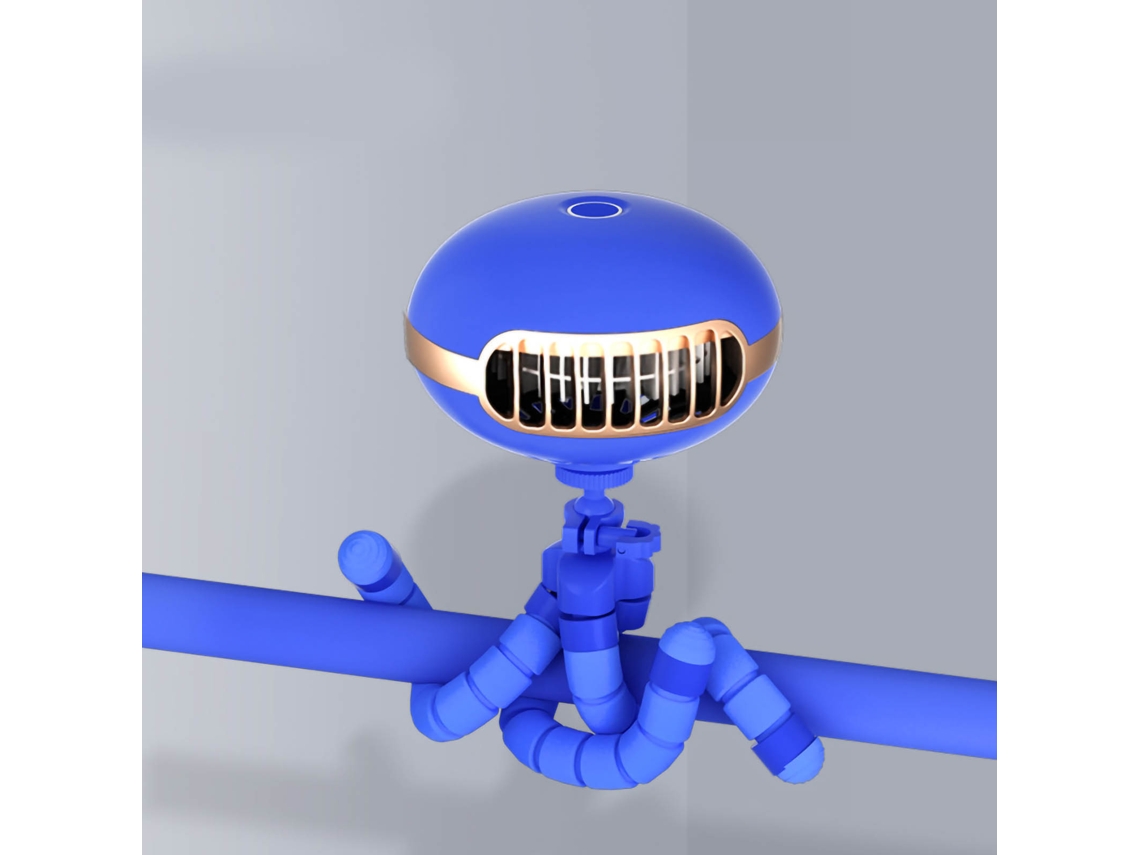 Ventilador Mini Sem Lâmina 1800mah Usb Cor Azul