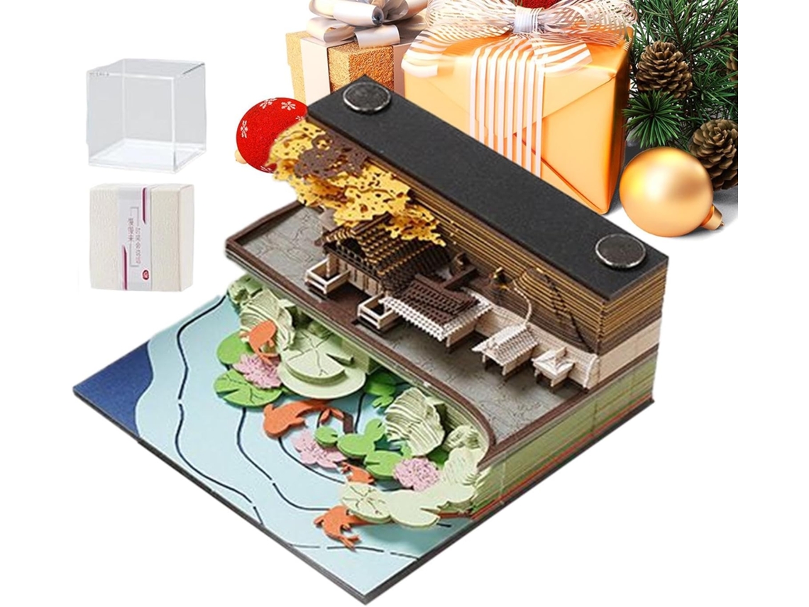 Organização E Anotações., Bloco De Notas 3d, Calendário De Mesa Com Páginas Destacáveis, Adesivas
