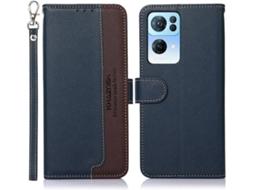 Capa Oppo Reno 7 5G HFS HOUSE Couro Pu (Azul)