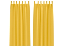 Maison Exclusive - Cortinas Blackout Com Argolas 2 Pcs Amarelo Mostarda