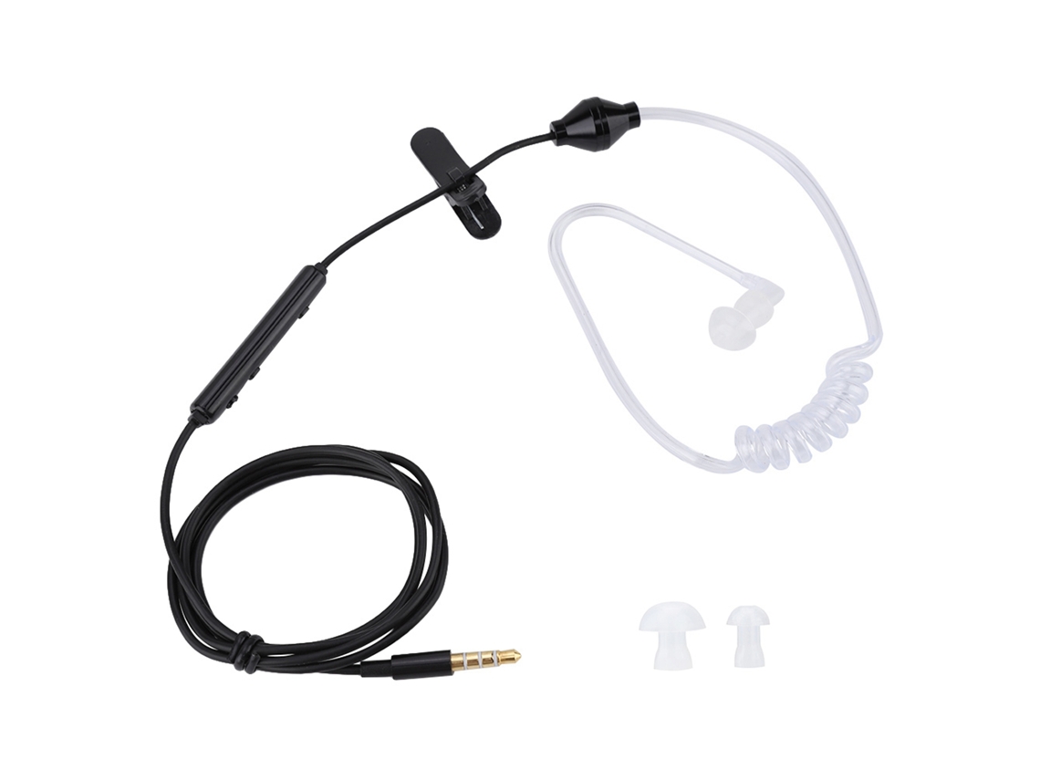 Fone De Ouvido Intra-auricular Com Tubo De Ar E Microfone Para Ios E Android Cabo Preto Tubo Branco