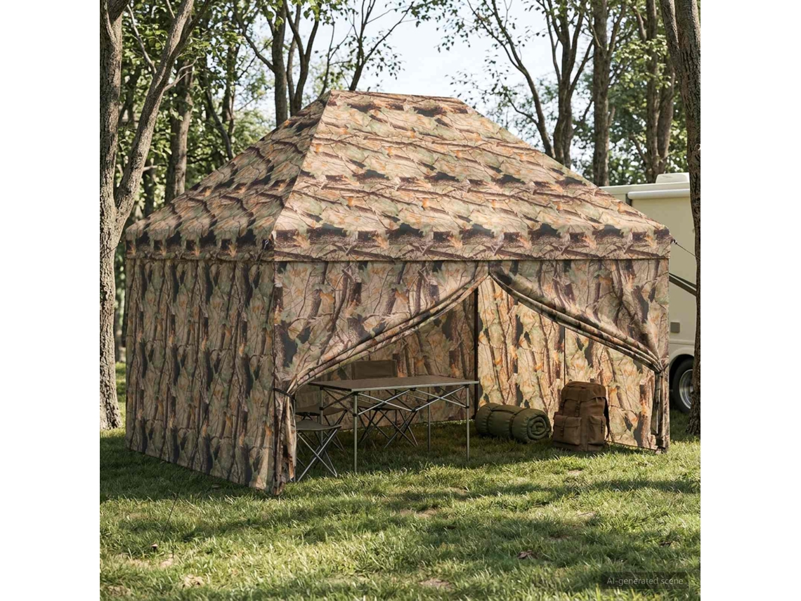 Vidaxl Gazebo Pop-up Com 4 Lateral 3 X 4,5 M Camuflagem Florestal