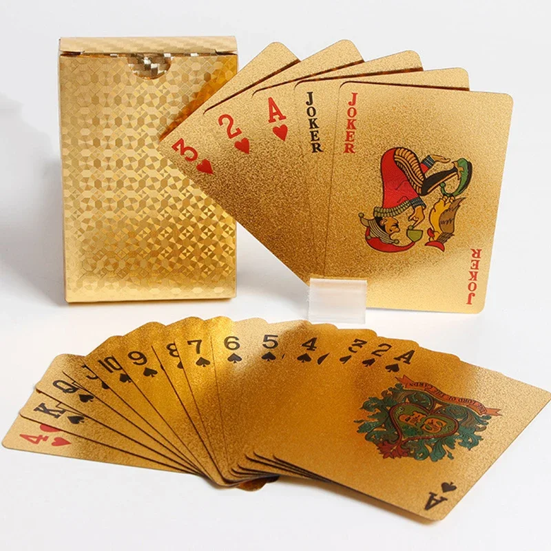 (dourado) Baralho De Cartas, Naipes De Cartas, Material Plástico, Baralho Mágico À Prova D'água.